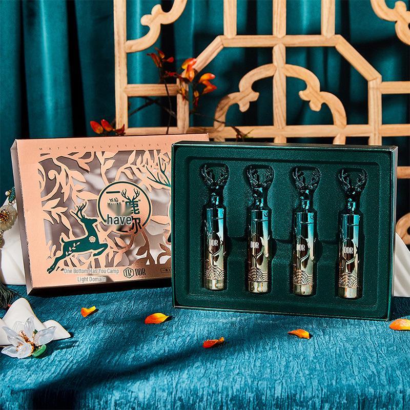 One Deer With You Velvet Matte Lipstick Gift Set - Non-Stick, Waterproof, Long-Lasting