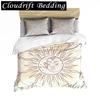 Sun Duvet Cover Colorful Mushrooms Bedding Burning Sun Comforter Cover Halloween Skull Hippie Style Bedding Bedroom Decoration