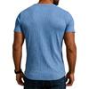 Men's Casual Round Neck Ribbed Casual Comfortable Color Short,sleeved T,shirt