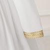 Abito da sera da ragazza a maniche lunghe in chiffon ricamato con gonna a nastro