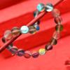 Certified 86.7 Ct Natural Aura Quartz Bracelet 22 Round Beads Party Wear Jewelry My-431-sa
