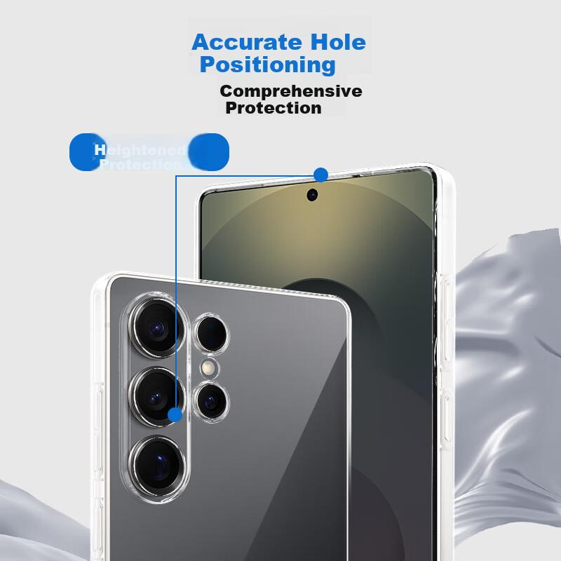 Phone Case for Samsung S25 Ultra, Samsung Galaxy S25 Ultra Protective Cover, Ultra-Thin Full Coverage Simple Transparent Airbag Shockproof Soft Case