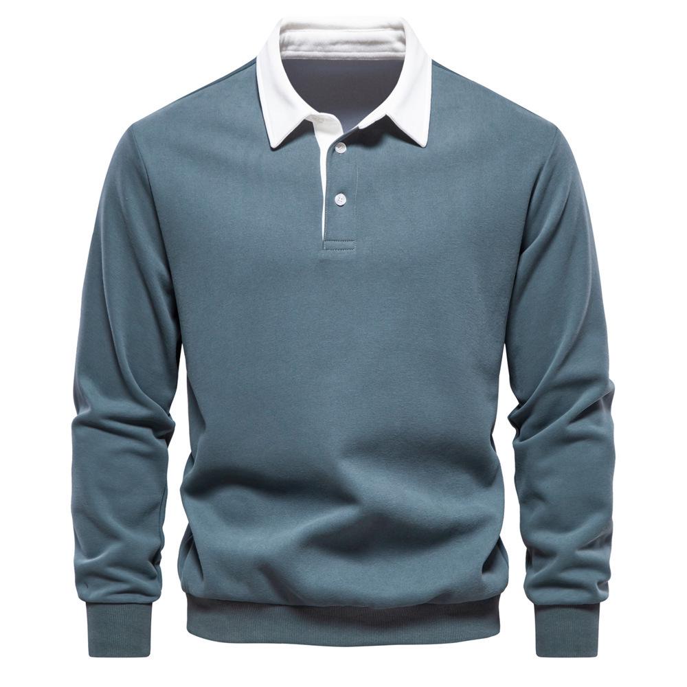 2024 Men's European Size Long Sleeve Polo Collar Sweatshirt - High Quality, Casual, and Versatile