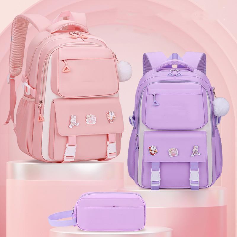2024 Waterproof Teenage Bookbag 3pieces Fashion Girl Backpack Women Shoulder Bag Primary/High School Schoolbag Spine Guard Backpacks