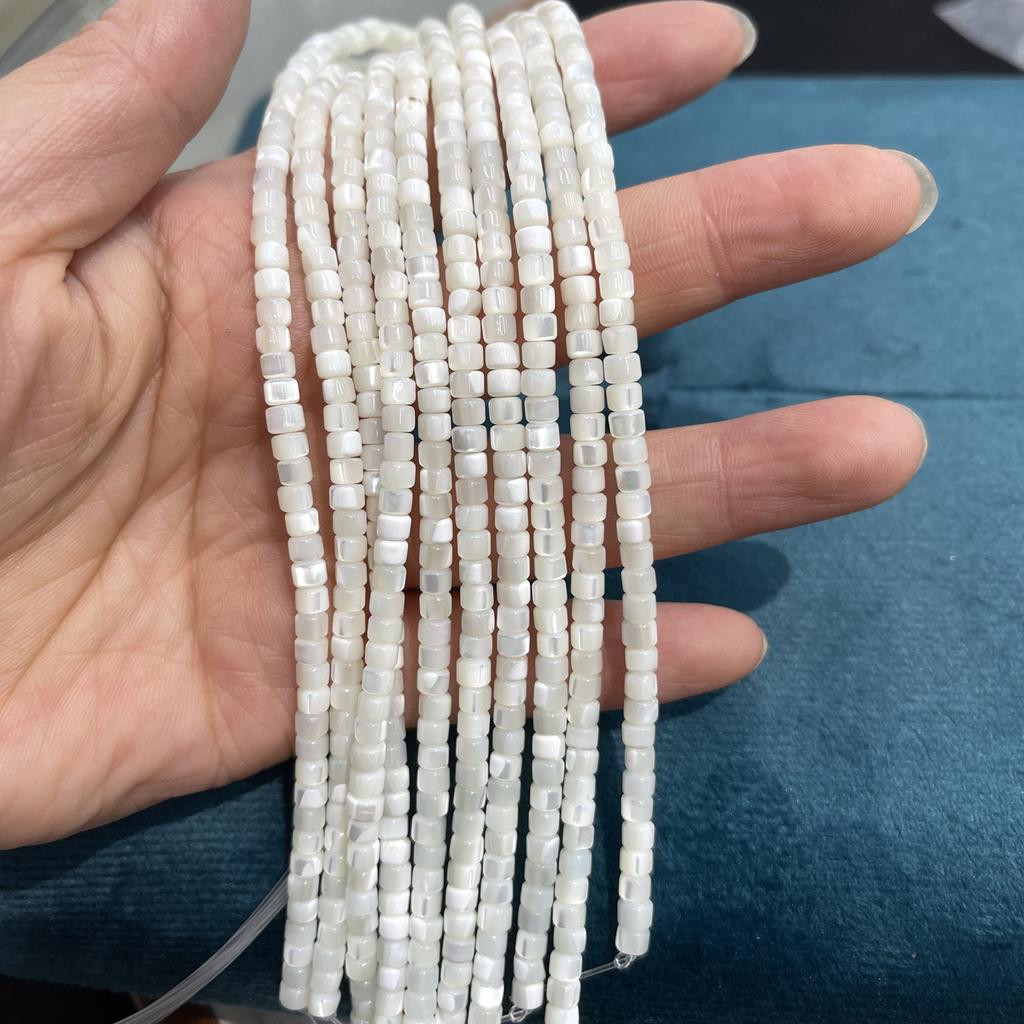 1String, White Natural Freshwater Shell Beads, 3×4mm, Horseshoe-shaped Round Shell Beads for DIY Jewelry Making 18cm