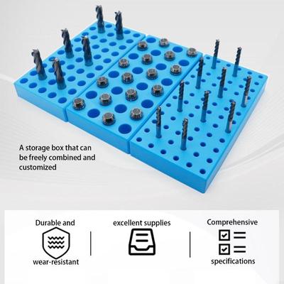 76HA Multi Slot Tool Holder Storage Box Milling Cutter Case Plastic Drill Bit Holder Tray Machining Center Tools