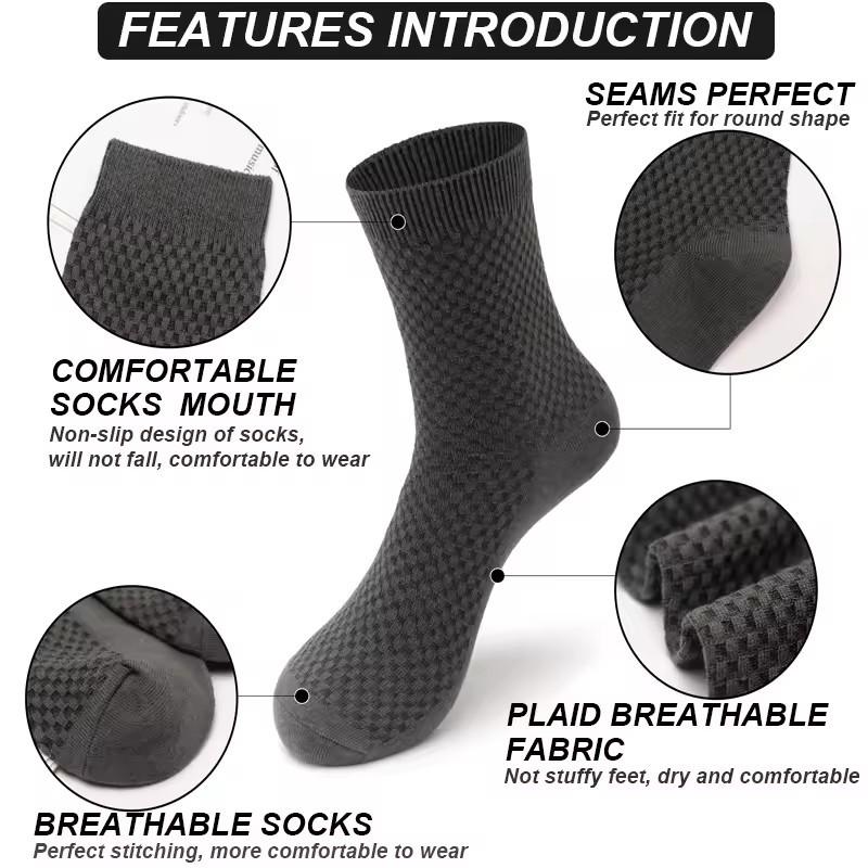 Herren Business-Socken aus Bambusfaser - Vielseitig, Atmungsaktiv, Wadenhoch, Schwarz, Lässig