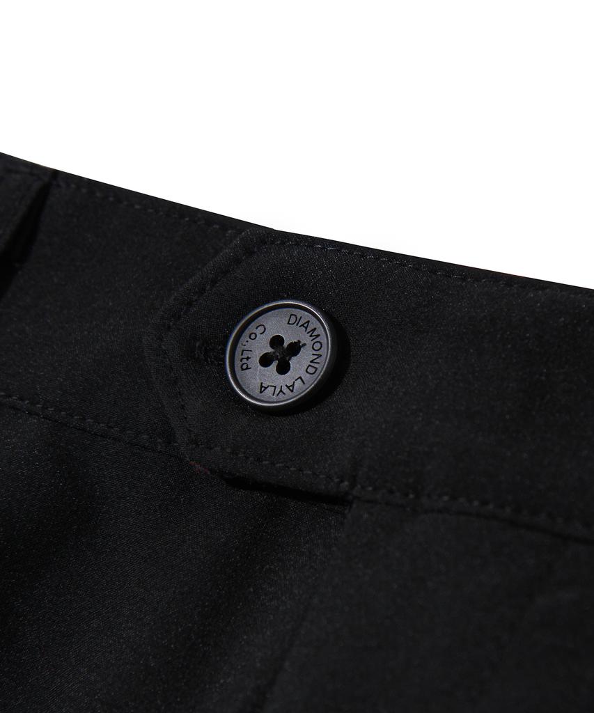 DIAMOND LAYLA Two-Tuck Wide Banding Slacks P14 Black