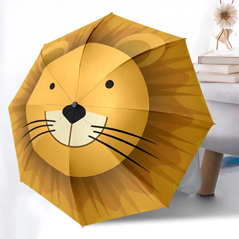

1pc Lion Face Automatic Umbrella - Automatic Opening And Closing, Sturdy Iron Frame, Formal Occasions yy251018208