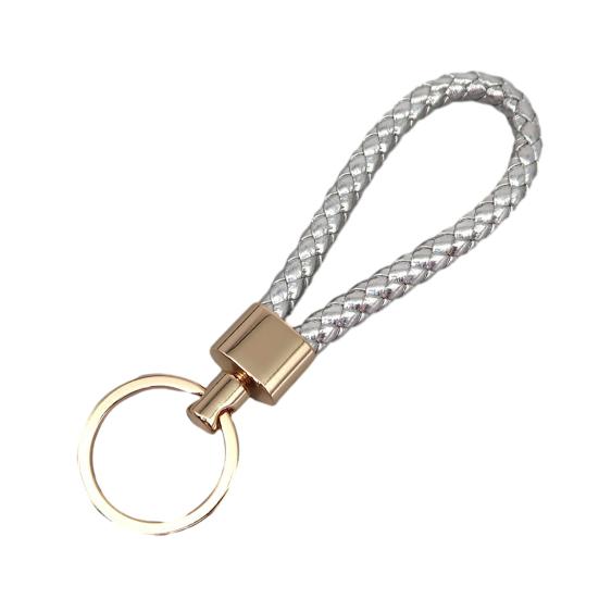 Schlüsselanhänger Lanyard Geflochtenes Seil Kunstleder Angenehmer Griff Schlüsselanhänger Aufhängeseil mit Zinklegierung Schnalle Schlüsselring