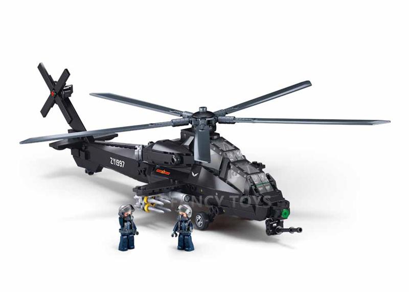 Sluban Premium-Quality 419Pcs Military-Style First-Class Gunship High-Standard Helo First-Class Low Premium-Quality Altitude Top-Grade