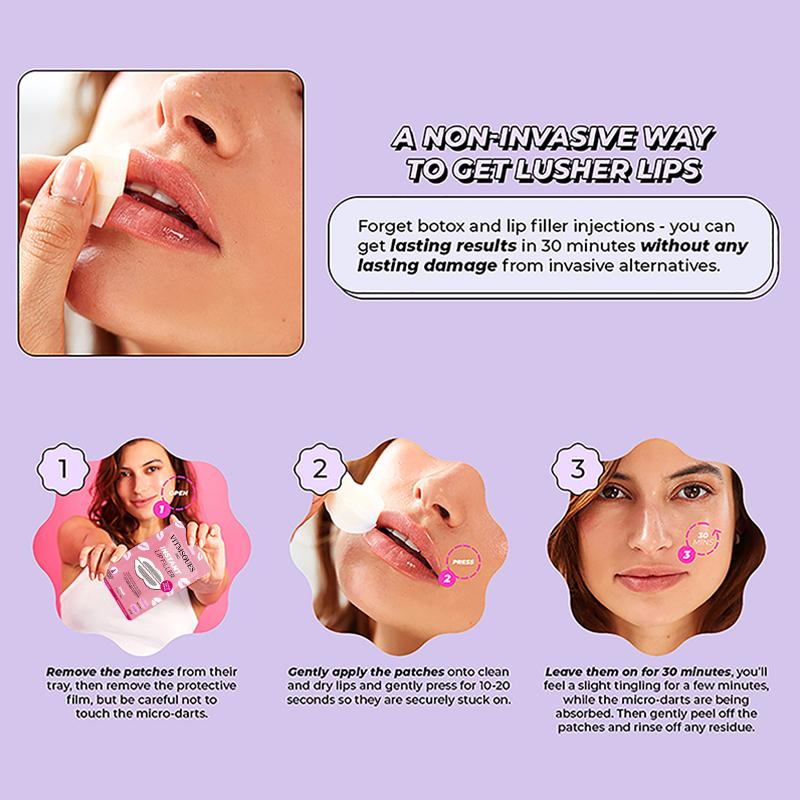1 Pair Hyaluronic Acid Microneedle Lip Patches For Anti Wrinkle Smoothing Mouth Smile Lift Firm Lips Plump Lips Skin Care Patch