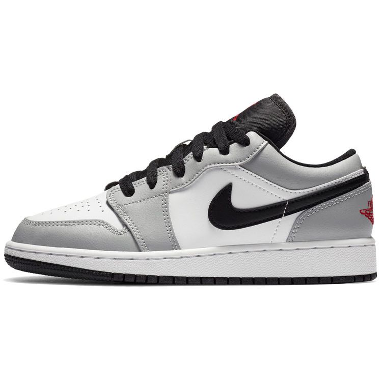 

Детские кроссовки Air Jordan 1 Low GS Light Smoke Grey Gym-Red White 553560-030