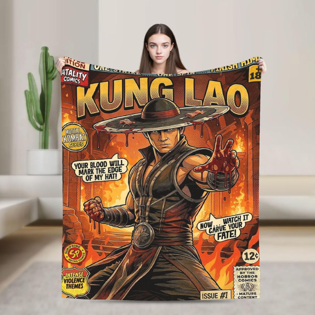 Mortal Kombat X Scorpion VS Sub Zero MKX Liu Kang Game Blankets Fleece Funny Throw Blanket for Home Spring/Autumn