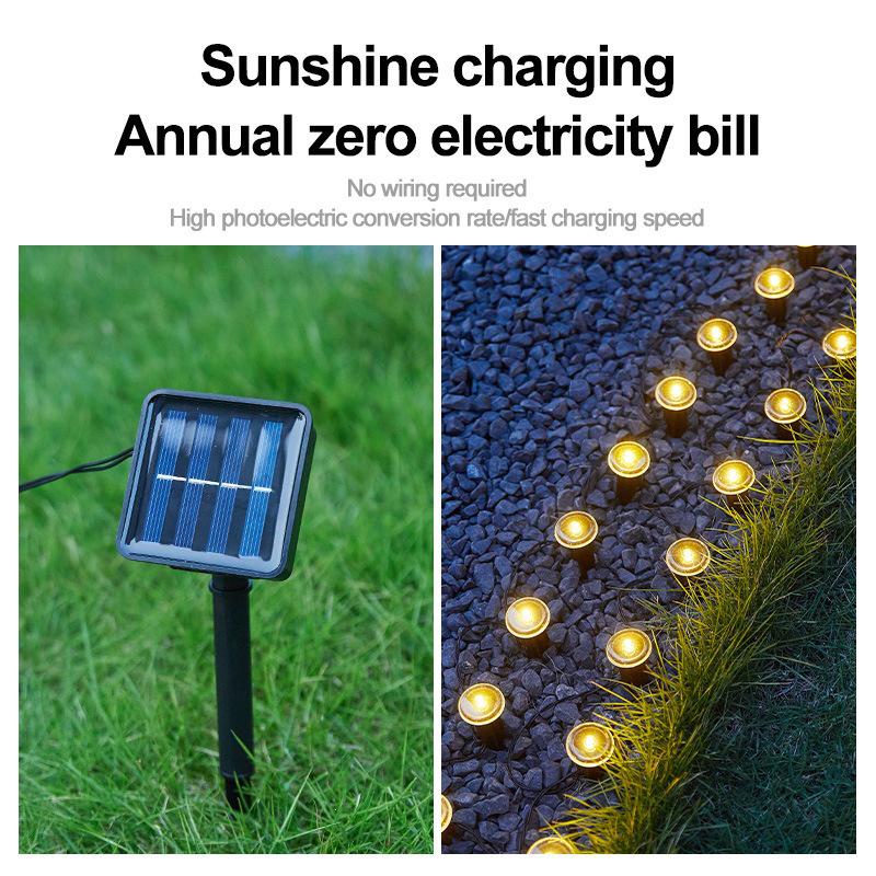 Solar LED Decorative Garden and Landscape Lights - Colorful Outdoor String Lights for Courtyard and Lawn