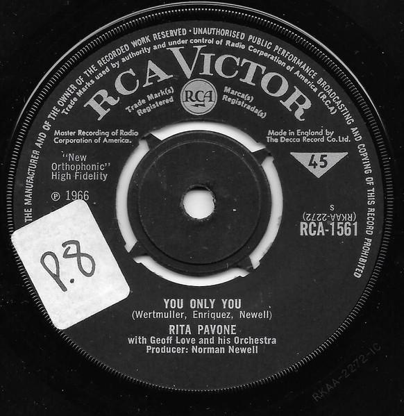 

7inch Record RITA PAVONE - You Only You RCA1561,RCA1561 RCA VICTOR 1966 UK Pop Used