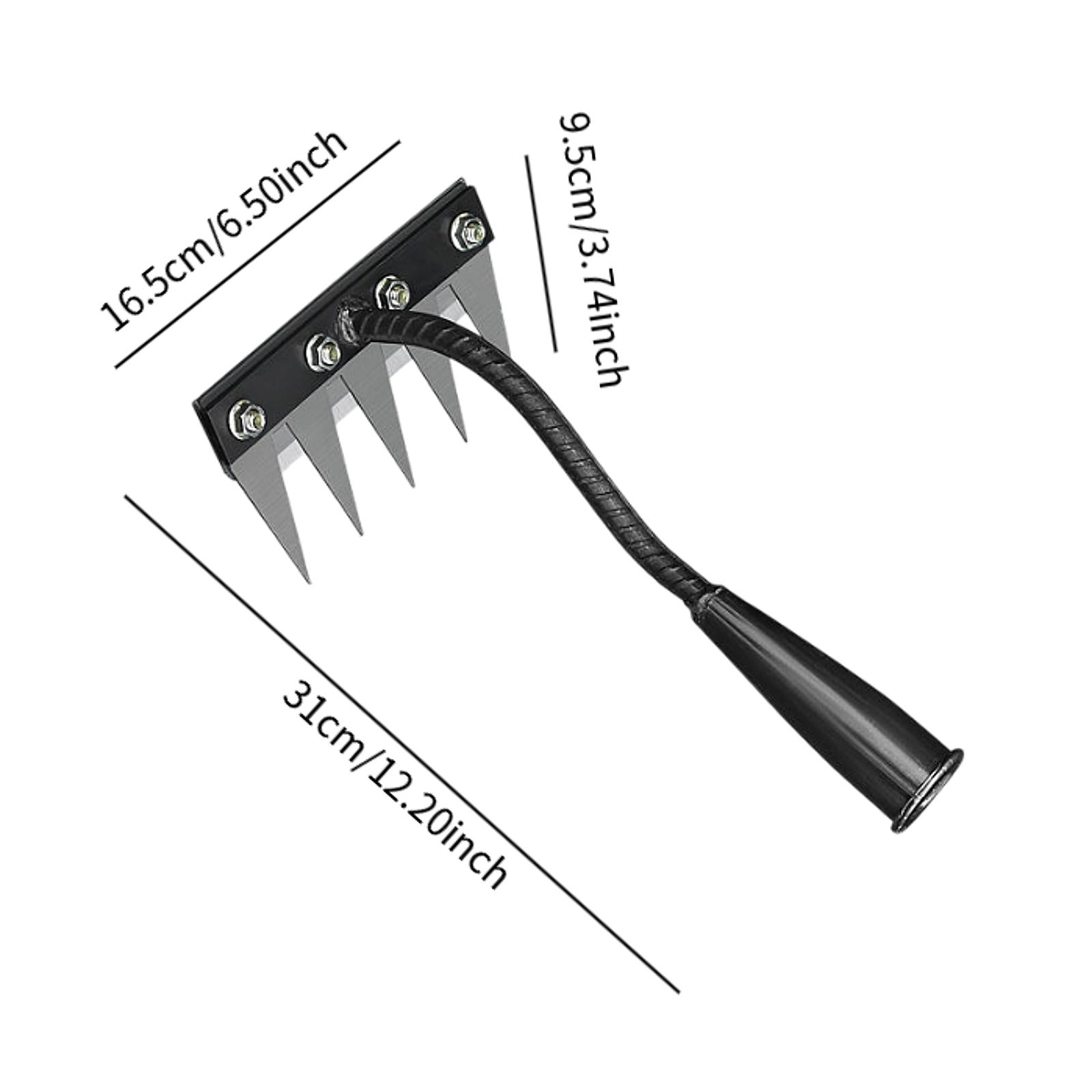 5/6/7/8 Tines Weed Puller Tool Garden Weed Pulling Tool Rake Alloy Steel Hand Weeder Tool Weed Remover Tool for Farm Backyard
