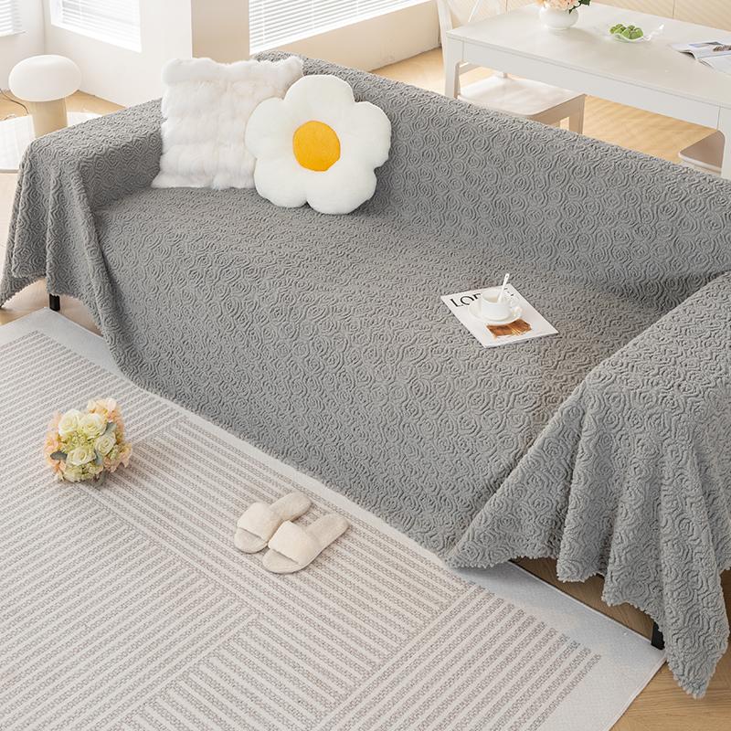 Modern Simple Solid Color Sofa Throw Cover Non-slip Sofa Towel Nordic Dust Anti-scratch Protection Cover Sofa Mat Blanket
