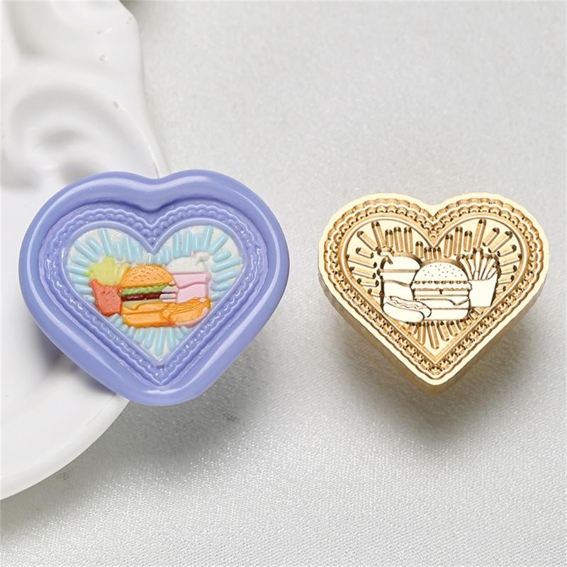 Heart Series Sealing Wax Stamp Head Heart Shaped Wax Seal Stamp for Envelopes Wedding Invitation Decorations Brass