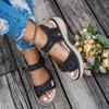 Non-slip Women's Platform Open-toed Sandals Solid Color Ankle Buckle Belt Casual Outdoor Shoes