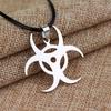 Biohazard Symbol Stainless Steel Pendant Silver Necklace Unisex Punk Jewelry Gift