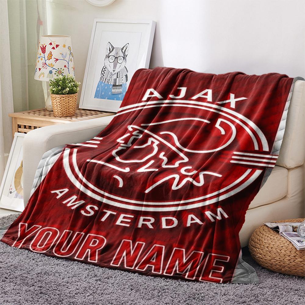 1PC Custom Name Ajax Patterned Flannel Blanket Suitable For All Seasons for Home Decor Warmth and Comfort Gifts Holiday Present