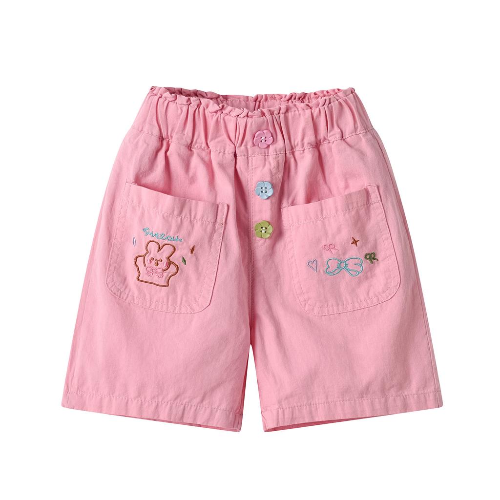 Girls' Lace Casual Pants Summer Sweet and Cute Embroidered Shorts Baby Korean Shorts