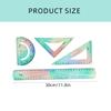 4Pcs Plastic Ruler Set Flexible Ruler Soft Bendable Ruler Foldable Ruler with Triangle Ruler Protractor Straight Ruler
