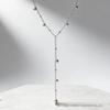 Retro Perlen- und Quasten-Choker-Halskette mit blauer Diamant-Schichtung - Modischer Strand-Schlüsselbein-Schmuck für Damen