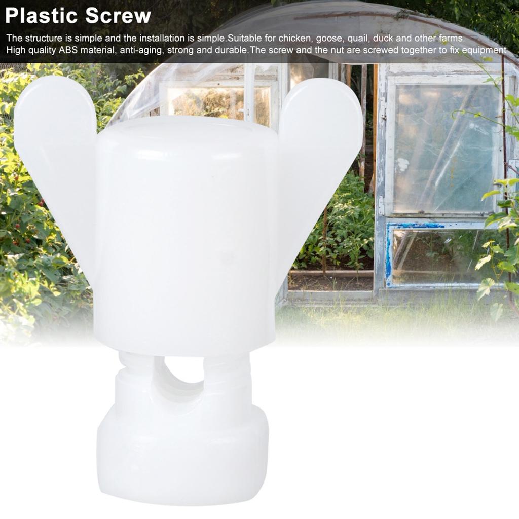 Plastic Screw Nut Set For Ventilation Window Fixing Equipment Farm AccessoriesWhite 100Pcs