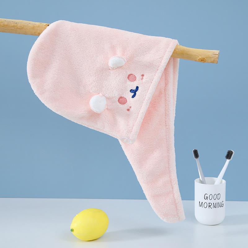Cinnamon Embroidered Absorbent Dry Hair Cap for Children & Adults