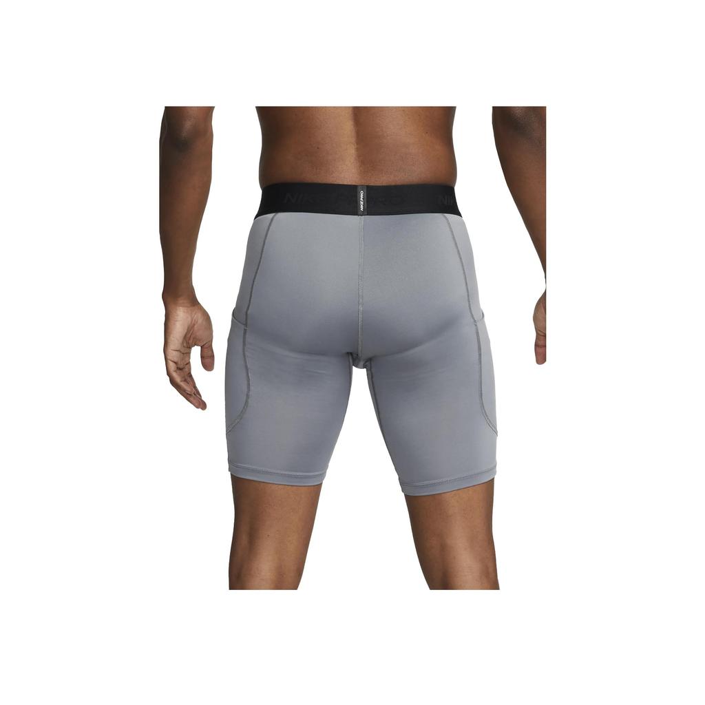 Nike Pro Logo Print Comfortable Elastic Fit Sports Shorts Men Shorts Gray FB7963-084