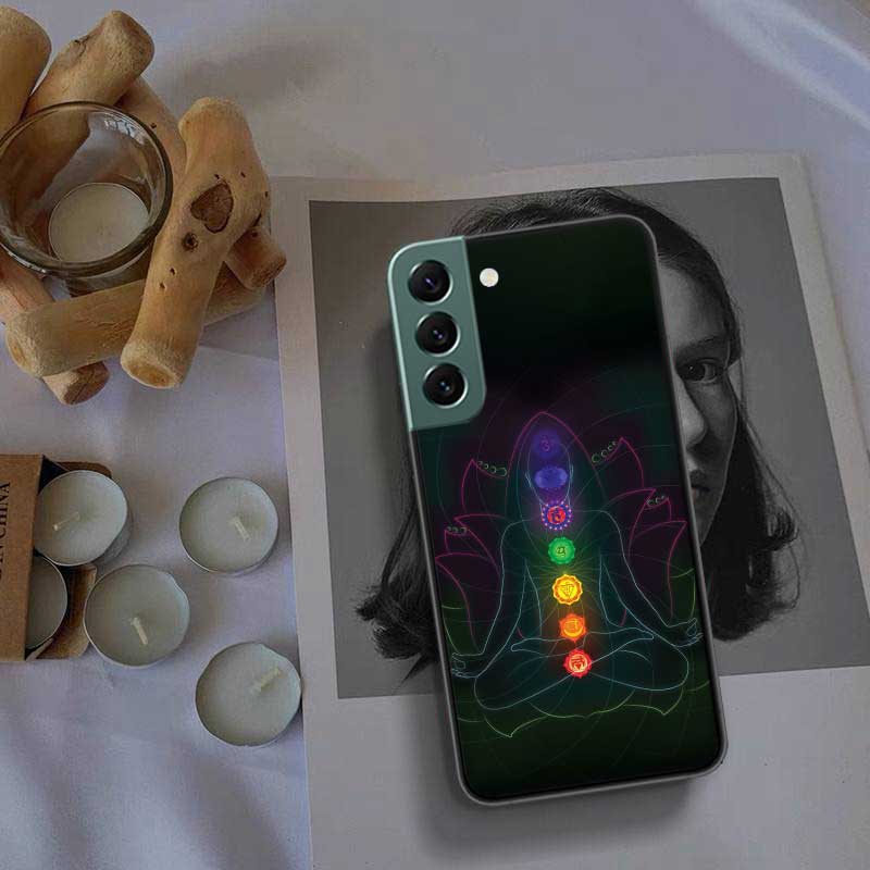 The Mandala Chakra Insist Yoga Phone Case For Samsung A02 A03 A03S A04 A04S Galaxy A55 A35 A25 A15 S10 Lite A9 A8 A7 A6 Plus A90