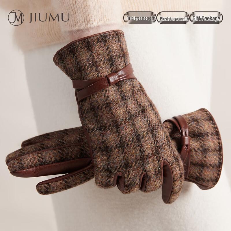 

JIUMU Women s Lambskin Wool Lined Leather Gloves