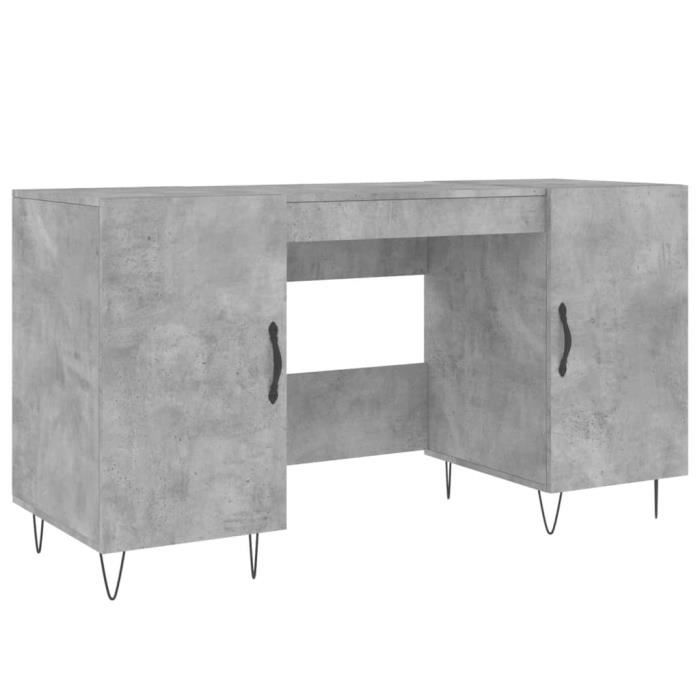 VidaXL Bureau gris béton 140x50x75 cm bois d'ingénierie 829544