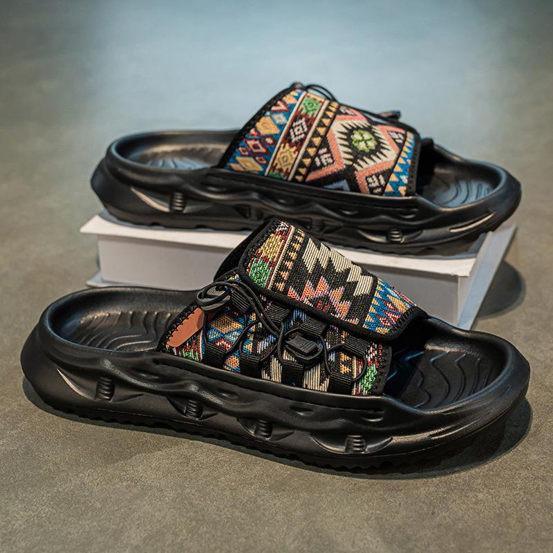 

Slippers men s 2025 new summer wear wear wear-resistant one-word drag men s thick-bottomed casual sports cool slippers 44