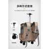 Portable Foldable Cat Backpack with Rolling Wheel Pet Travel Carrier Two Way Cat Rolling Luggage Backpack for Outdoor Travel