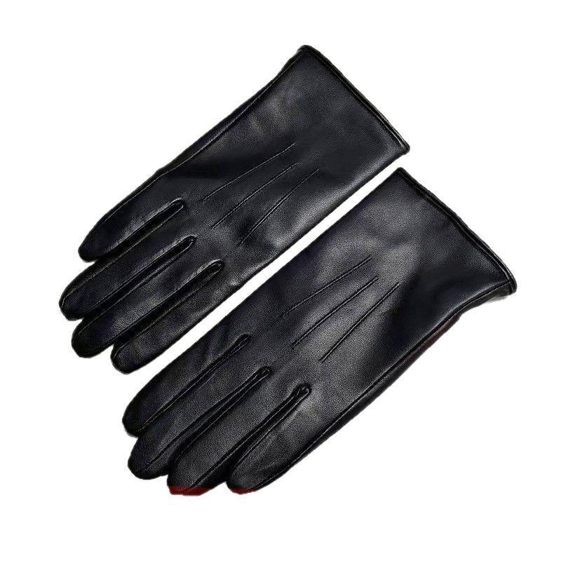 Unisex Patchwork Sheepskin Leather Gloves for Outdoor Cycling and Motorcycle Use