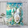 Kwiatowa Zasłona Kąpielowa na Plażę Litery Łazienkowe Wodoodporna Zasłona Prysznicowa z 12 Haczykami Ryby Dekoracja Domu Darmowa Wysyłka