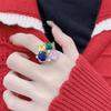 Adjustable Colorful Zirconia Gem Ring for Women – Trendy, Versatile, Fashionable Internet Style