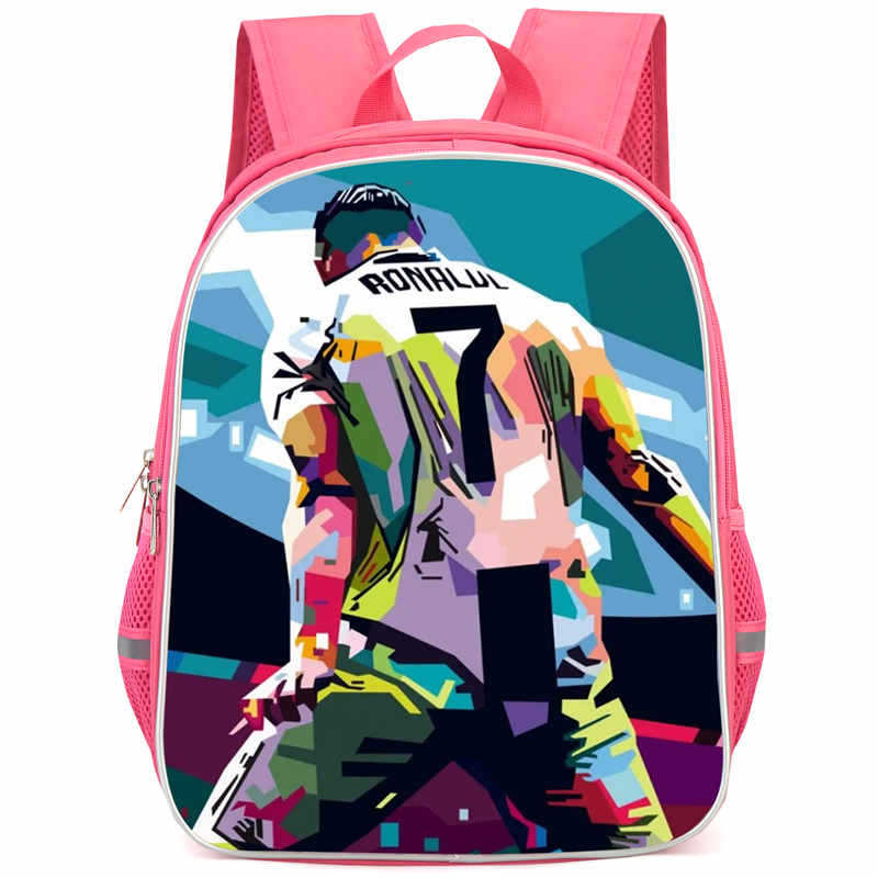 Cr7 Rucksack Hochauflösender Druck Große Kapazität Multifunktion Reißverschluss Oxford Rückenschutz Leichter Rucksack