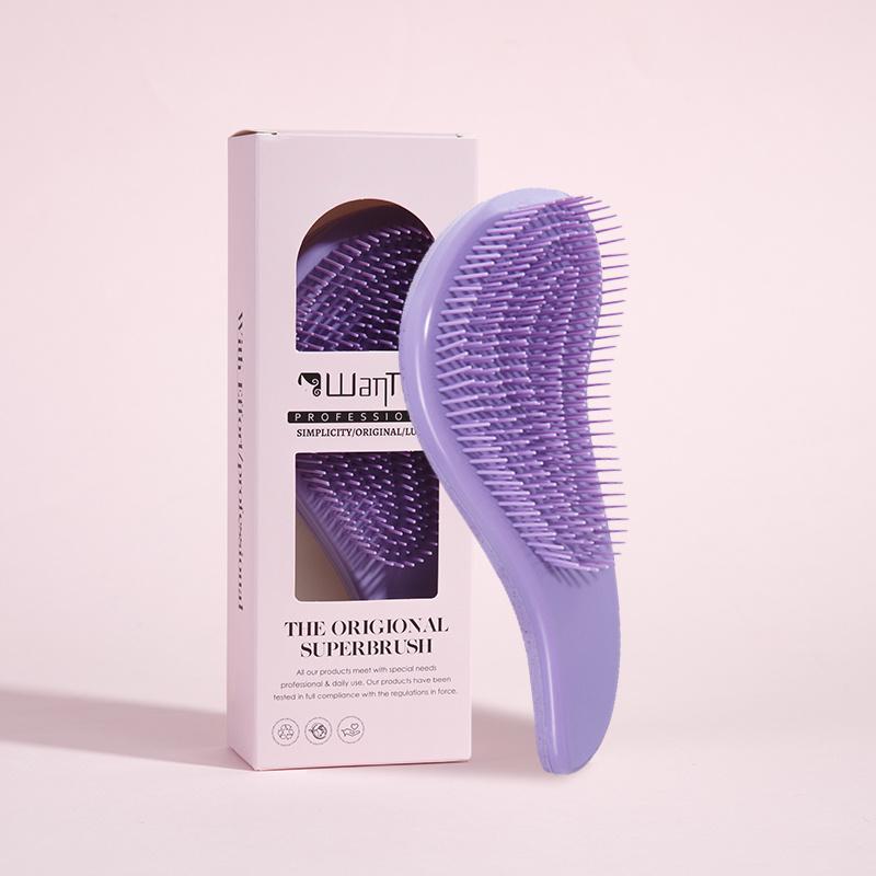 1pc Magic Detangling Boxed Comb Anti-static Massage Hair Brushes Detangle Air Cushion Hairbrush Comb Festival Gift Box Comb фиолетовый