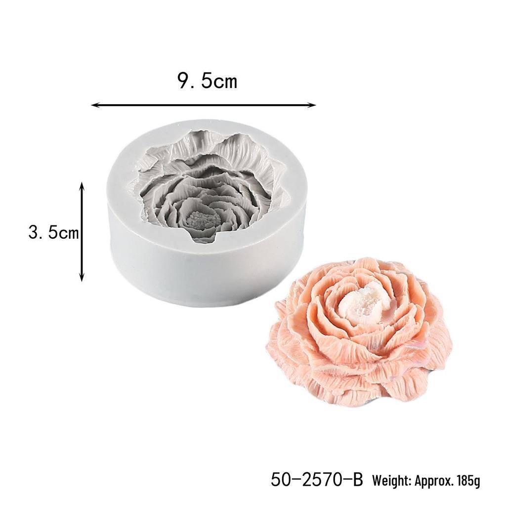 3D Peony & Rose Flower Silicone Mold for Candles, Diffusers, Soaps, and Epoxy Crafts