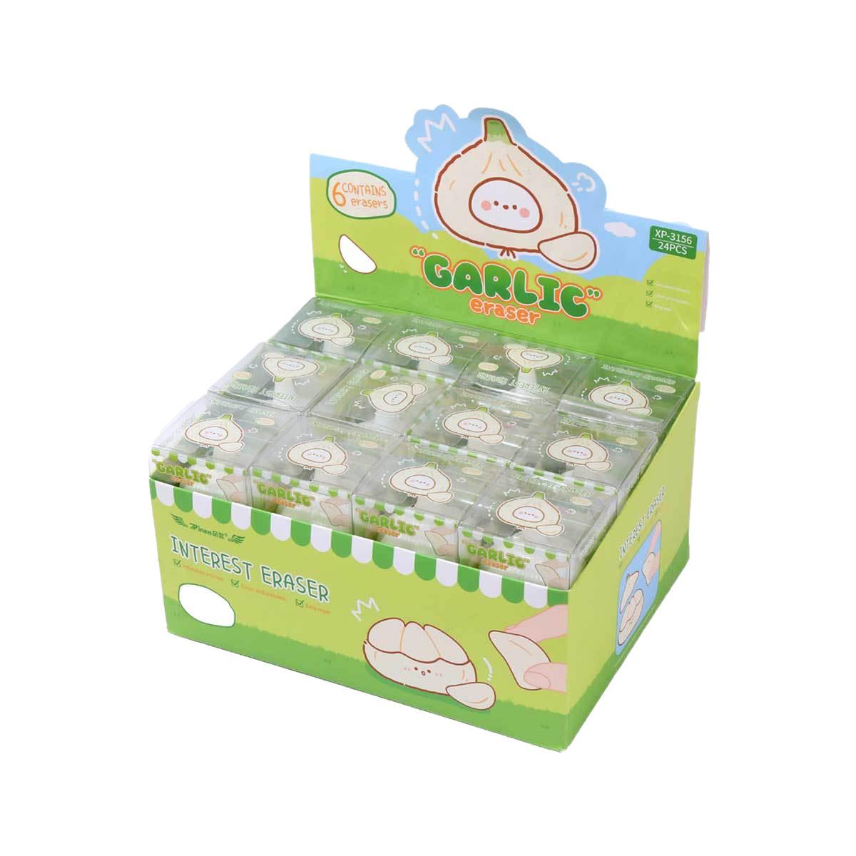 Garlic Head Eraser: Cute, Creative, and Mark-Free for Students Whole Garlic Eraser with 6 Small Pieces