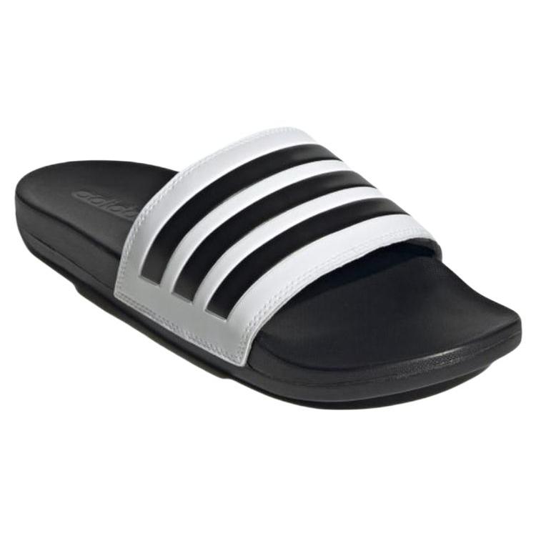 adidas Adilette Comfort Slip Resistant Slide Slippers Unisex Black White GZ5893