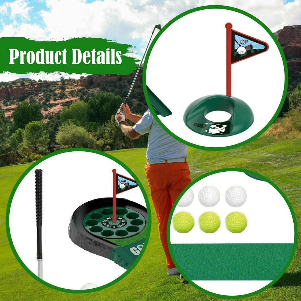 Golf Putting Game Set Play Toy with Club Balls and Mat for Kids Adults Teens