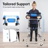 Stand Up Walker 8 Wheels Elderly Handicap Rehab Walking Aid Adjustable Stable Carbon Steel Anti Tilt Soft Sponge Seat