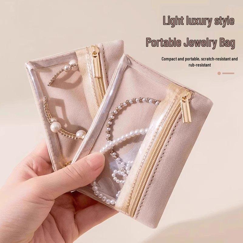 Compact Flannel Jewelry Storage Bag: Anti-Oxidation Box for Ornaments, Earrings, Rings, Necklaces & Mini Coin Purse