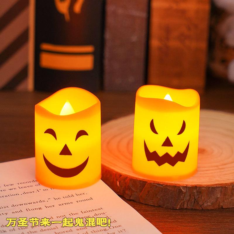 LED Candle Light Battery Powered Pumpkin Skull Ghost Spooky Light Halloween Party Decora Ambiance Electronic Candle Lights