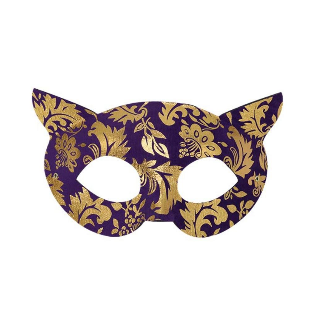 

Sexy Cat Face Mask For Parents Women Party Performance Prop PVC Color Painted Carnival Masquerade Prom Ball Beauty Mask Adult фіолетовий